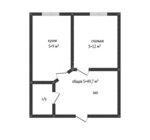 2-к квартира, вторичка, 50м2, 8/8 этаж