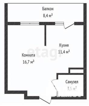 1-к квартира, вторичка, 32м2, 2/11 этаж
