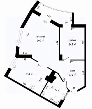 2-к квартира, вторичка, 91м2, 8/11 этаж