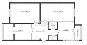 3-к квартира, вторичка, 64м2, 1/5 этаж