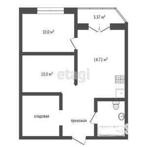 2-к квартира, вторичка, 49м2, 6/7 этаж