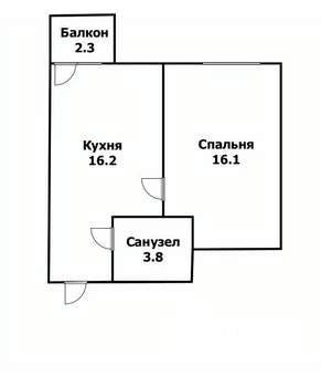 1-к квартира, вторичка, 36м2, 4/9 этаж
