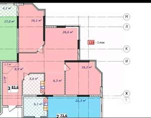 3-к квартира, вторичка, 83м2, 3/6 этаж
