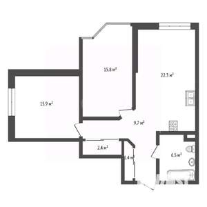 2-к квартира, вторичка, 74м2, 1/7 этаж