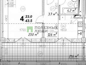 1-к квартира, вторичка, 67м2, 3/5 этаж