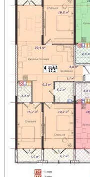 3-к квартира, вторичка, 113м2, 2/6 этаж