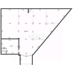 Студия квартира, вторичка, 20м2, 1/3 этаж