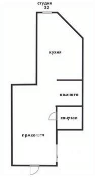 Студия квартира, вторичка, 32м2, 1/5 этаж