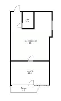2-к квартира, вторичка, 61м2, 4/4 этаж