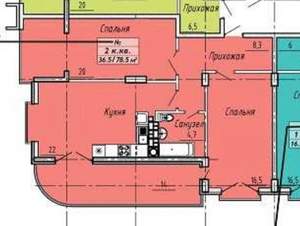 1-к квартира, вторичка, 50м2, 5/8 этаж