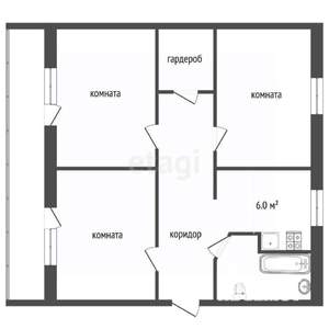 3-к квартира, вторичка, 62м2, 3/5 этаж