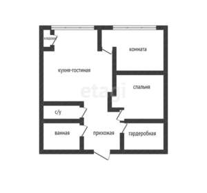 2-к квартира, вторичка, 52м2, 3/16 этаж