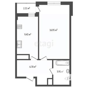 1-к квартира, вторичка, 37м2, 3/4 этаж