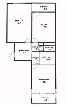 2-к квартира, вторичка, 63м2, 4/16 этаж