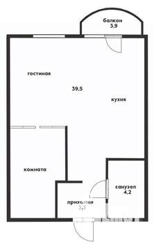 2-к квартира, вторичка, 47м2, 6/6 этаж