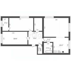 3-к квартира, вторичка, 97м2, 4/4 этаж
