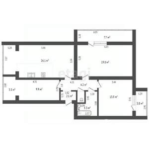 3-к квартира, вторичка, 85м2, 2/3 этаж