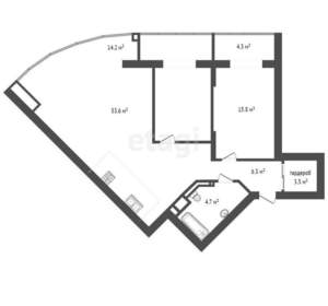 2-к квартира, вторичка, 102м2, 3/6 этаж