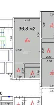 1-к квартира, вторичка, 37м2, 16/20 этаж