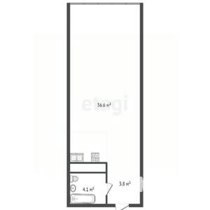 Студия квартира, вторичка, 45м2, 3/22 этаж