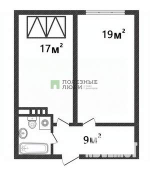 1-к квартира, вторичка, 50м2, 6/6 этаж