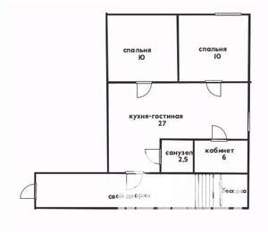 3-к квартира, вторичка, 58м2, 1/5 этаж