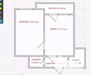 1-к квартира, вторичка, 62м2, 3/4 этаж