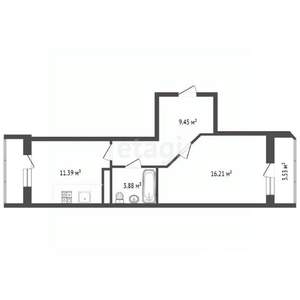 1-к квартира, вторичка, 41м2, 5/7 этаж