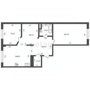 2-к квартира, вторичка, 67м2, 2/8 этаж