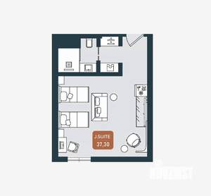 Студия квартира, вторичка, 37м2, 4/6 этаж