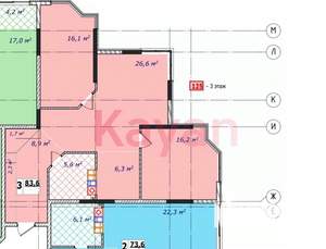 2-к квартира, вторичка, 83м2, 3/8 этаж