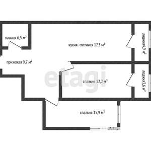 2-к квартира, вторичка, 74м2, 2/7 этаж