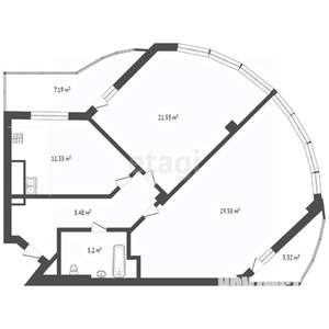 2-к квартира, вторичка, 76м2, 3/8 этаж