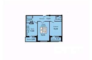 2-к квартира, вторичка, 71м2, 2/9 этаж