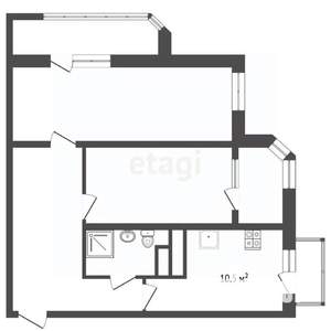 2-к квартира, вторичка, 64м2, 4/8 этаж
