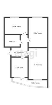 3-к квартира, вторичка, 93м2, 1/5 этаж