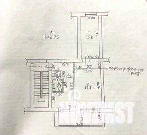 2-к квартира, вторичка, 45м2, 3/3 этаж