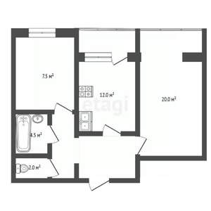 2-к квартира, вторичка, 48м2, 7/9 этаж