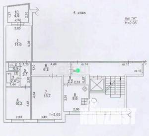 3-к квартира, вторичка, 62м2, 4/9 этаж