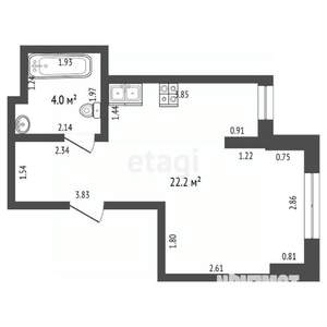 Студия квартира, вторичка, 39м2, 1/7 этаж