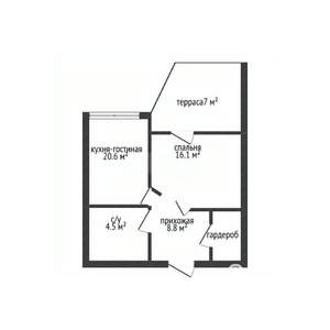 1-к квартира, вторичка, 50м2, 1/5 этаж