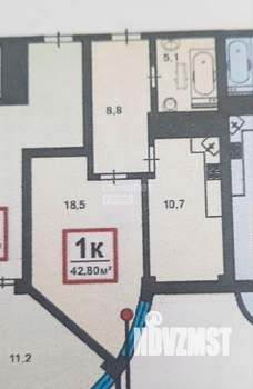 1-к квартира, вторичка, 42м2, 8/8 этаж