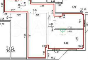 2-к квартира, вторичка, 70м2, 6/8 этаж