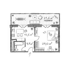 1-к квартира, вторичка, 67м2, 2/5 этаж