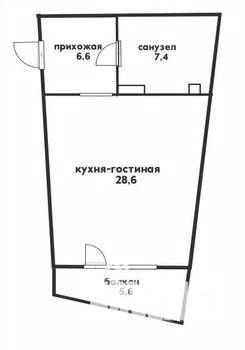 Студия квартира, вторичка, 43м2, 12/12 этаж