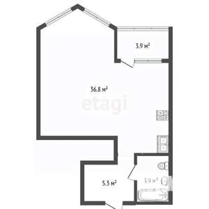 Студия квартира, вторичка, 46м2, 9/9 этаж