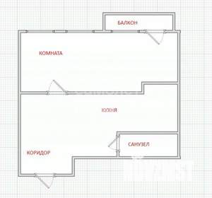 1-к квартира, вторичка, 42м2, 6/8 этаж