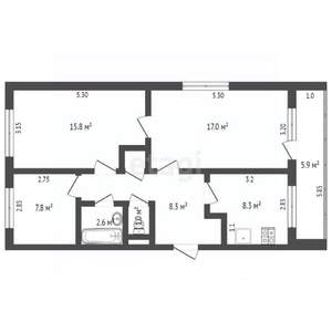 3-к квартира, вторичка, 62м2, 1/4 этаж