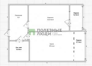 1-к квартира, вторичка, 46м2, 3/6 этаж