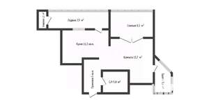 2-к квартира, вторичка, 54м2, 2/7 этаж